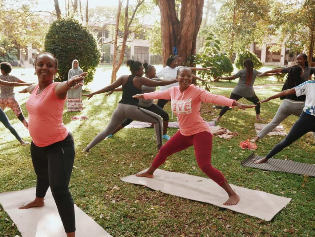 One of the Yoga Sessions held at Nairobi Garage Karen