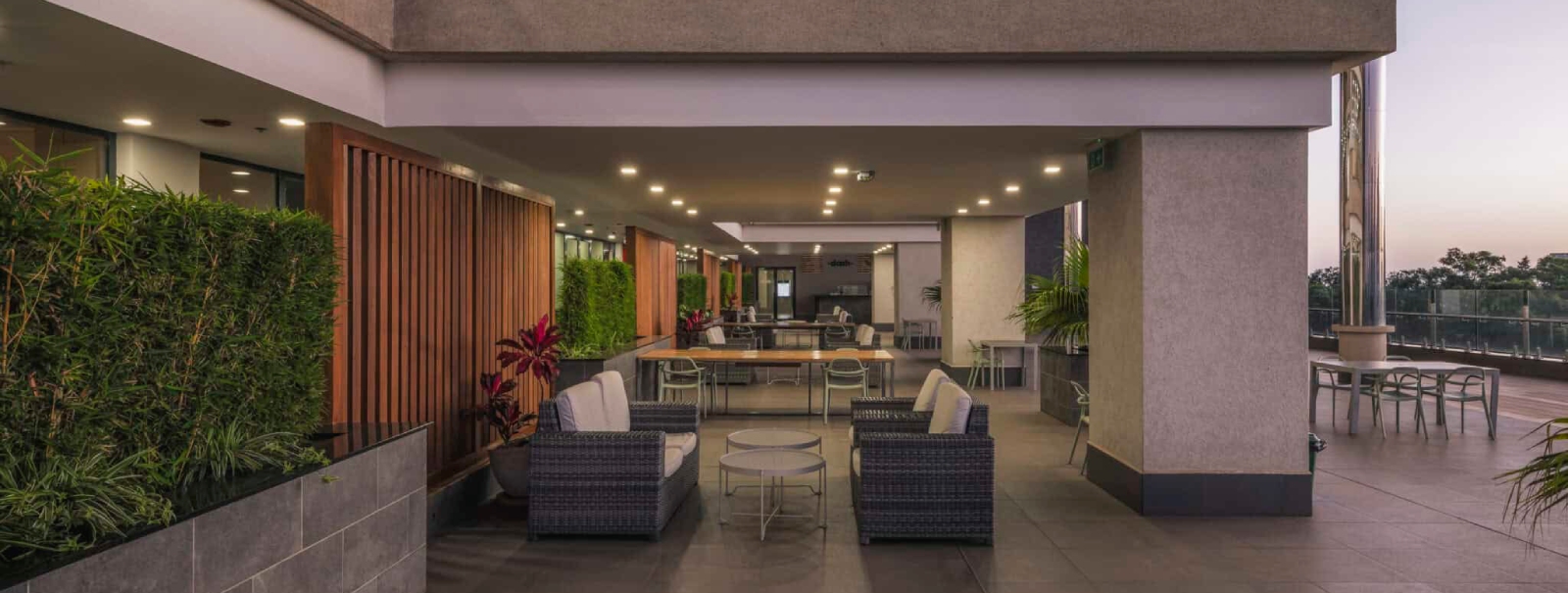 Spring Valley - The Promenade. Event terrace and perfect relaxing space for your office needs.